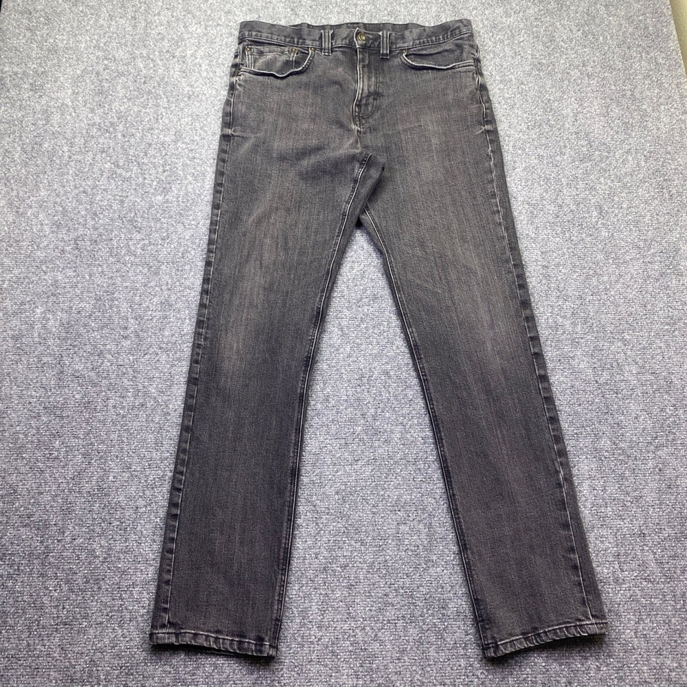 Prana Mens Straight Fit Jeans Gray Organic Cotton Stretch M41203246 Sz 33